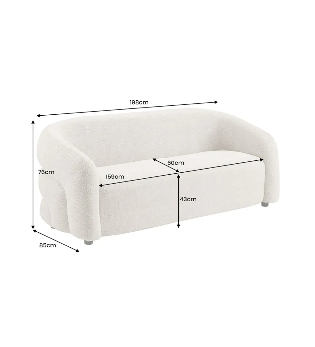 Sofa VOQUE 200 cm chenille beżowa
