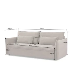 Sofa z funkcją spania APARTMENT 215 cm taupe