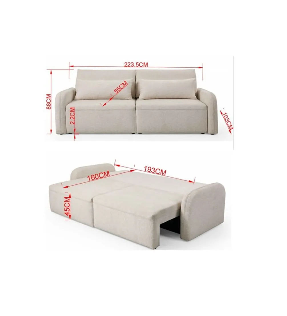 Sofa z funkcją spania FRIDOLIN 224 cm