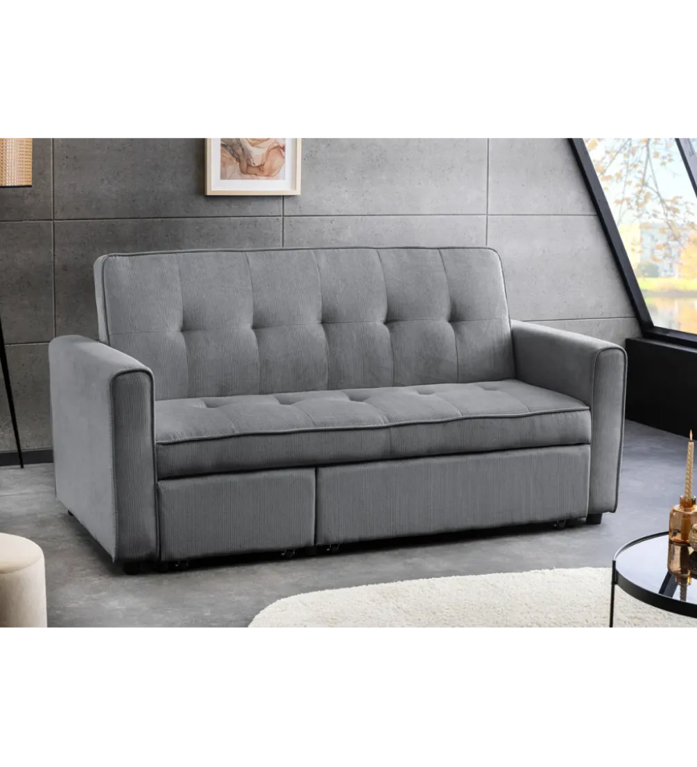 Sofa z funkcją spania SMART 180 cm cord szary
