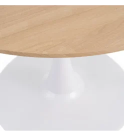 Stół AGARA 100 cm biały naturalny blat
