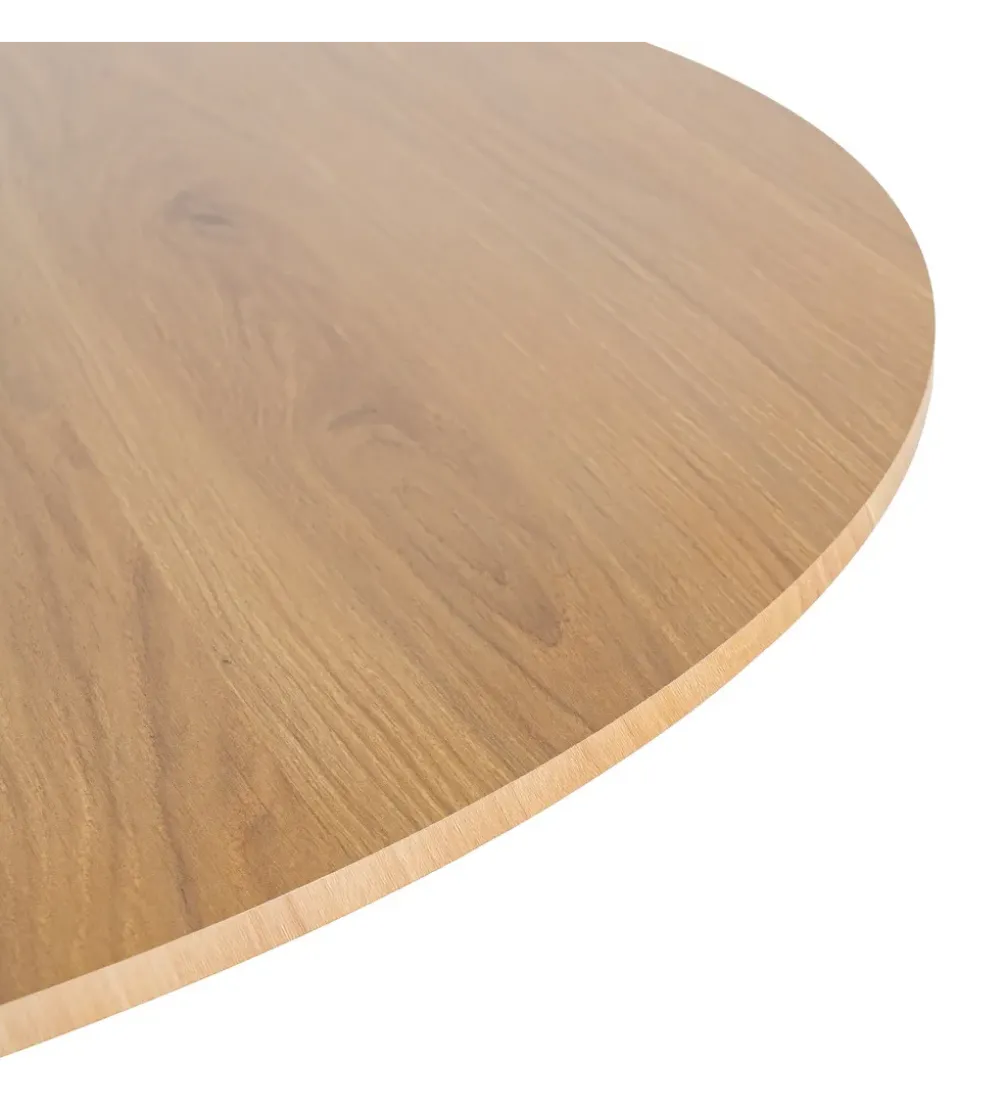 Stół AGARA 100 cm czarny naturalny blat