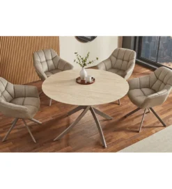 Stół ALPINE 120 cm ceramika w optyce trawertynu