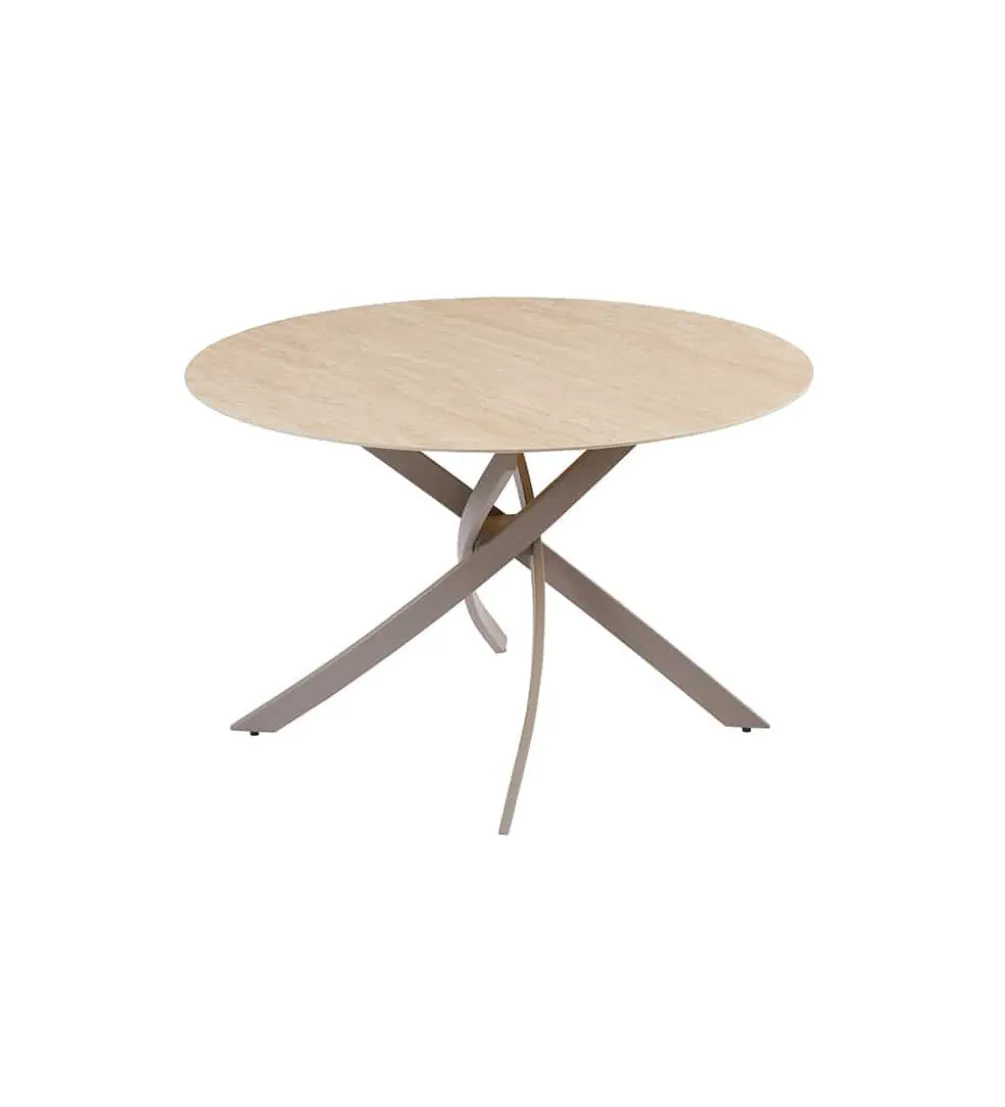 Stół ALPINE 120 cm ceramika w optyce trawertynu