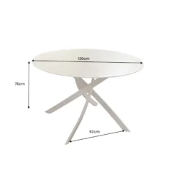 Stół ALPINE 120 cm ceramika w optyce trawertynu