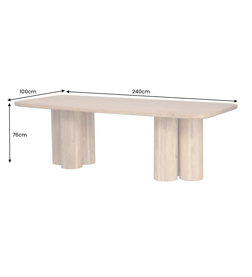 Stół ART DECO 240 cm drewno mango naturalny
