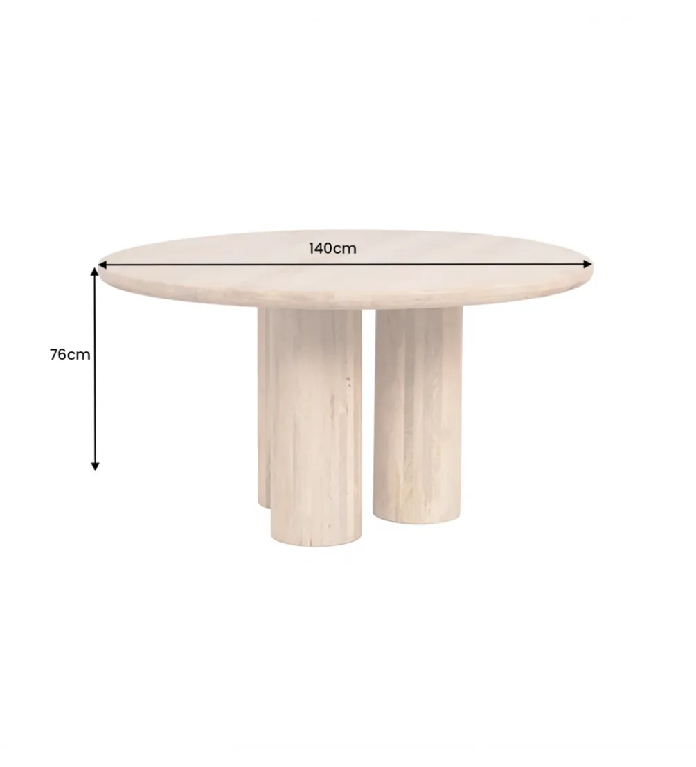 Stół ART DECO 140 cm drewno mango nautralny
