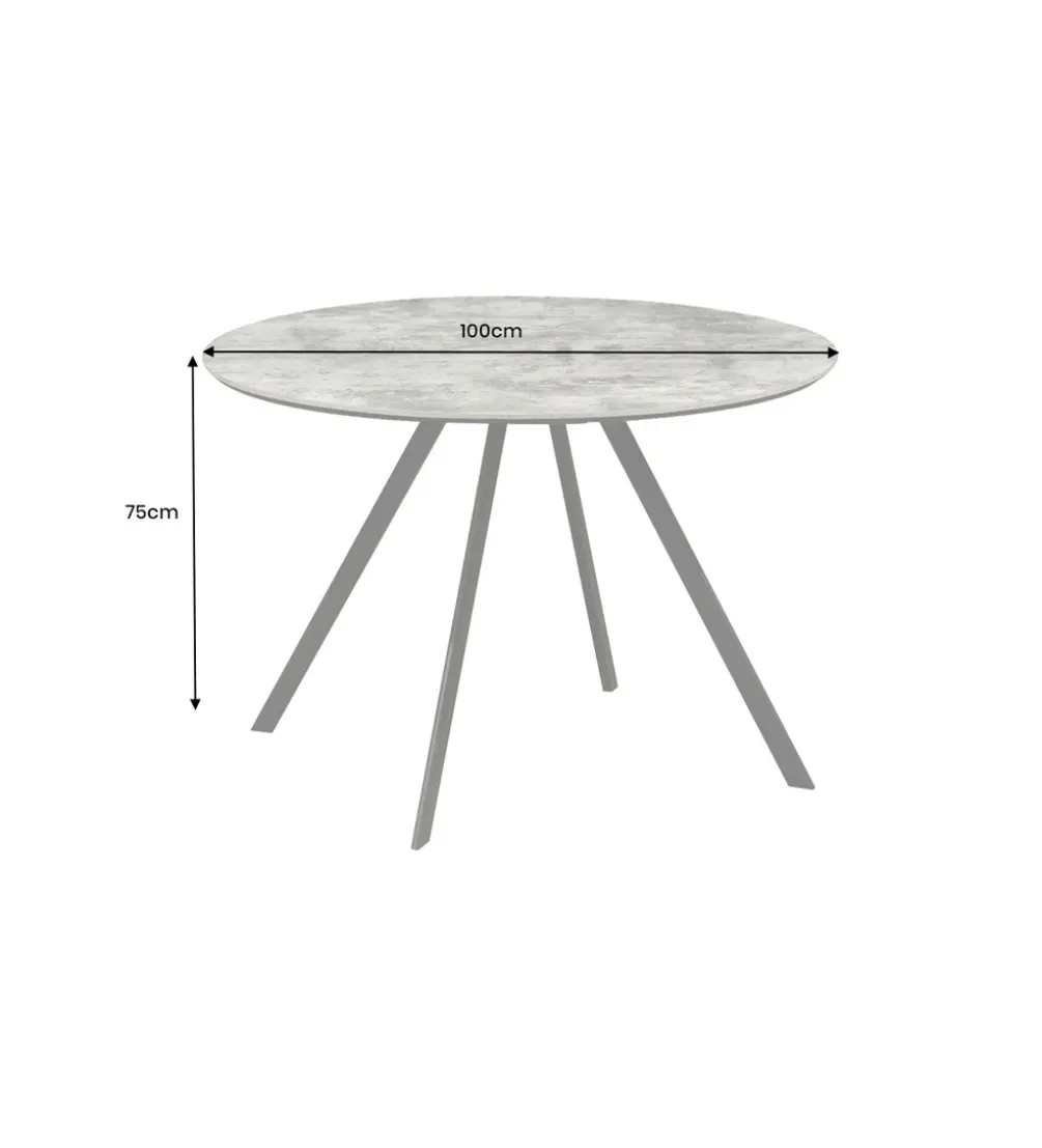 Stół ATELIER 100 cm kolor naturalnego kamienia szary