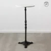 Stół AUESON 110 cm czarny blat w optyce marmuru