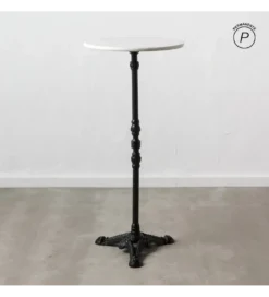 Stół AUESON 110 cm czarny blat w optyce marmuru