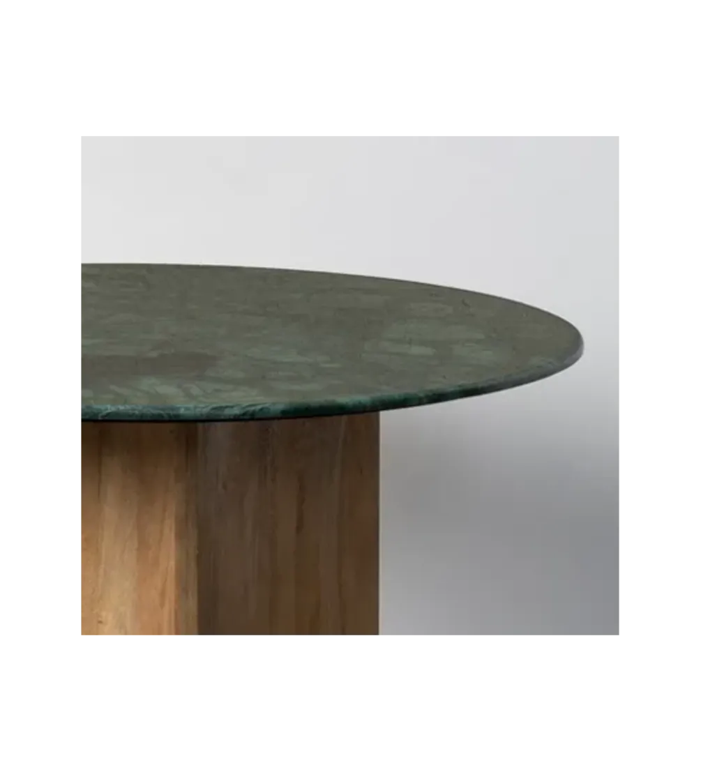 Stół AUXY 115 cm drewno mango marmur