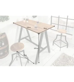 Stół barowy Castle 120 cm drewno dąb dziki