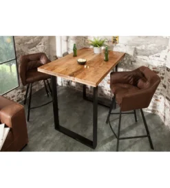 Stół barowy Iron Craft 120 cm drewno Mango