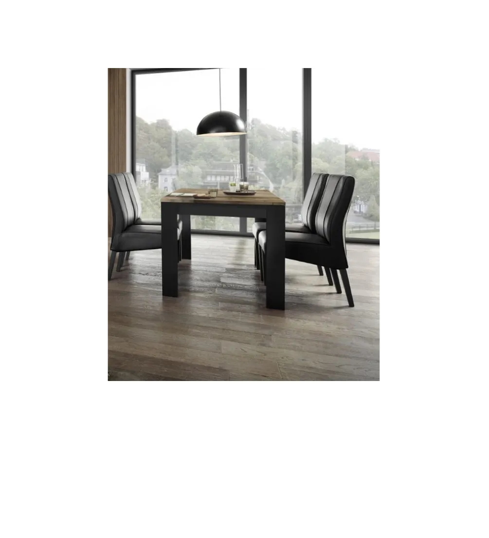Stół BASIC 180 Cm X 90 Cm czarny z dodatkiem koloru klon Pero