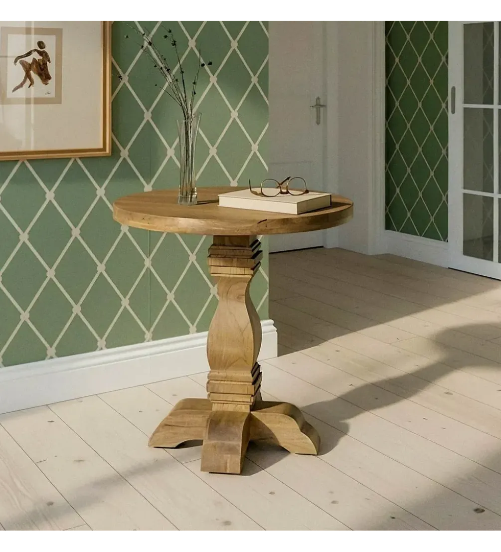 Stół BENAM 65 cm drewno mango naturalny