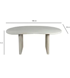Stół biurko WOHNLING 180 cm drewno mango białe
