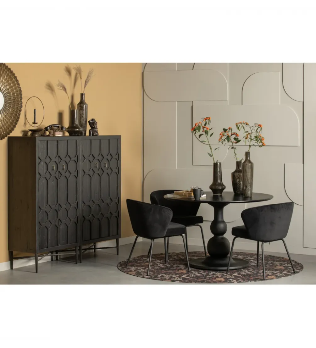 Stół BLANCO 120 cm drewno mango czarny