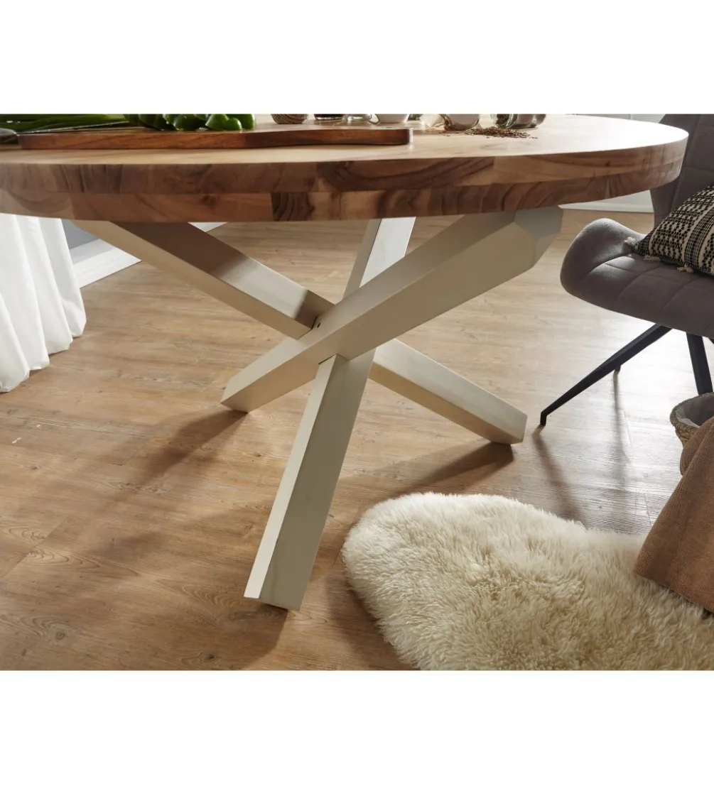 Stół BOHA 120 cm drewno akacja