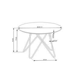 Stół Bonello 120 cm w optyce szarego marmuru