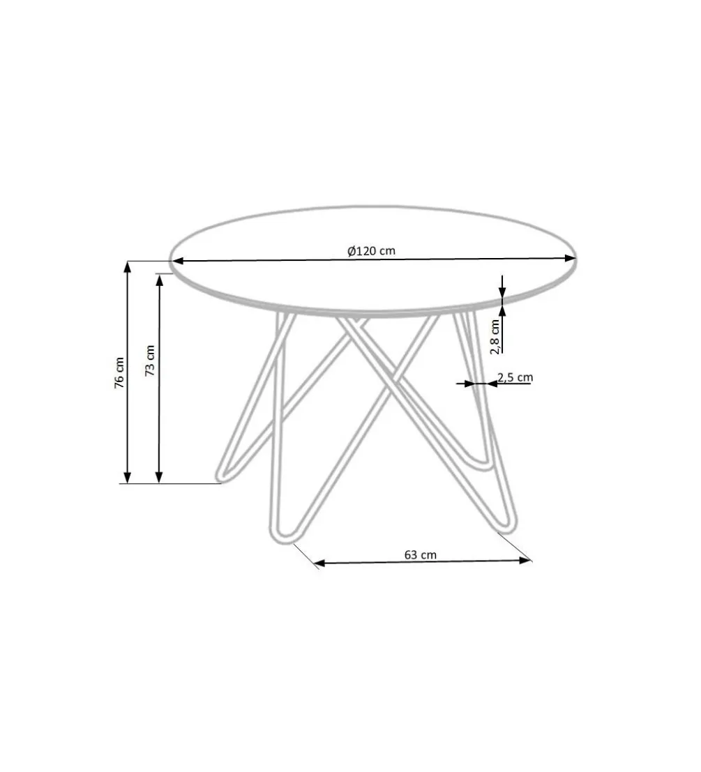 Stół Bonello 120 cm w optyce szarego marmuru