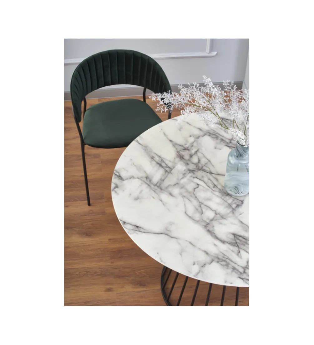 Stół BRODWAY 110 cm w optyce białego marmuru