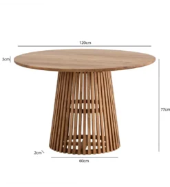 Stół do jadalni WOHNLING 120 cm drewno akacja naturalny