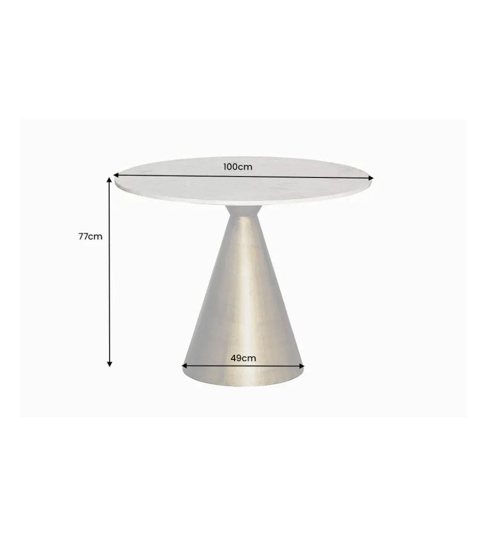 Stół ELEGANCIA 100 cm biały marmuru