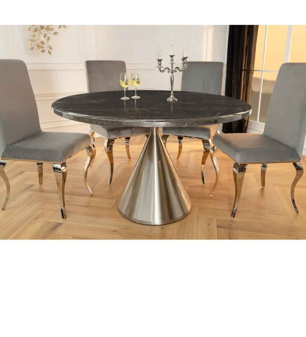 Stół ELEGANCIA 130 cm w optyce czarnego marmuru