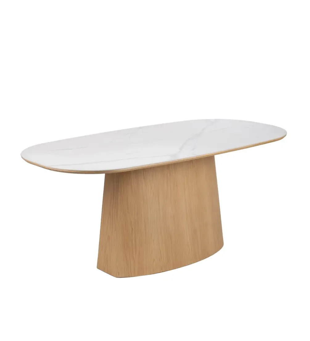 Stół FORYK 180 cm naturalny blat ceramika