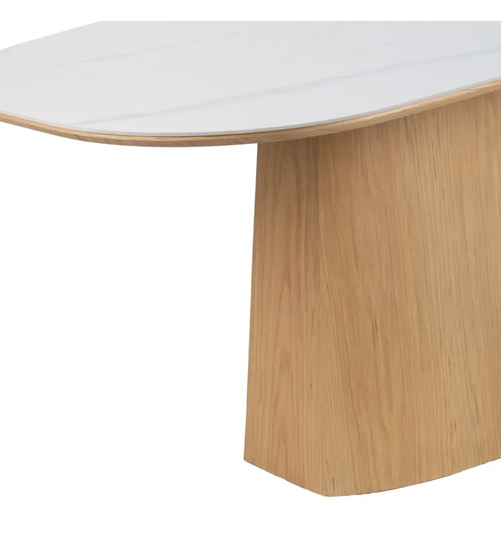 Stół FORYK 180 cm naturalny blat ceramika