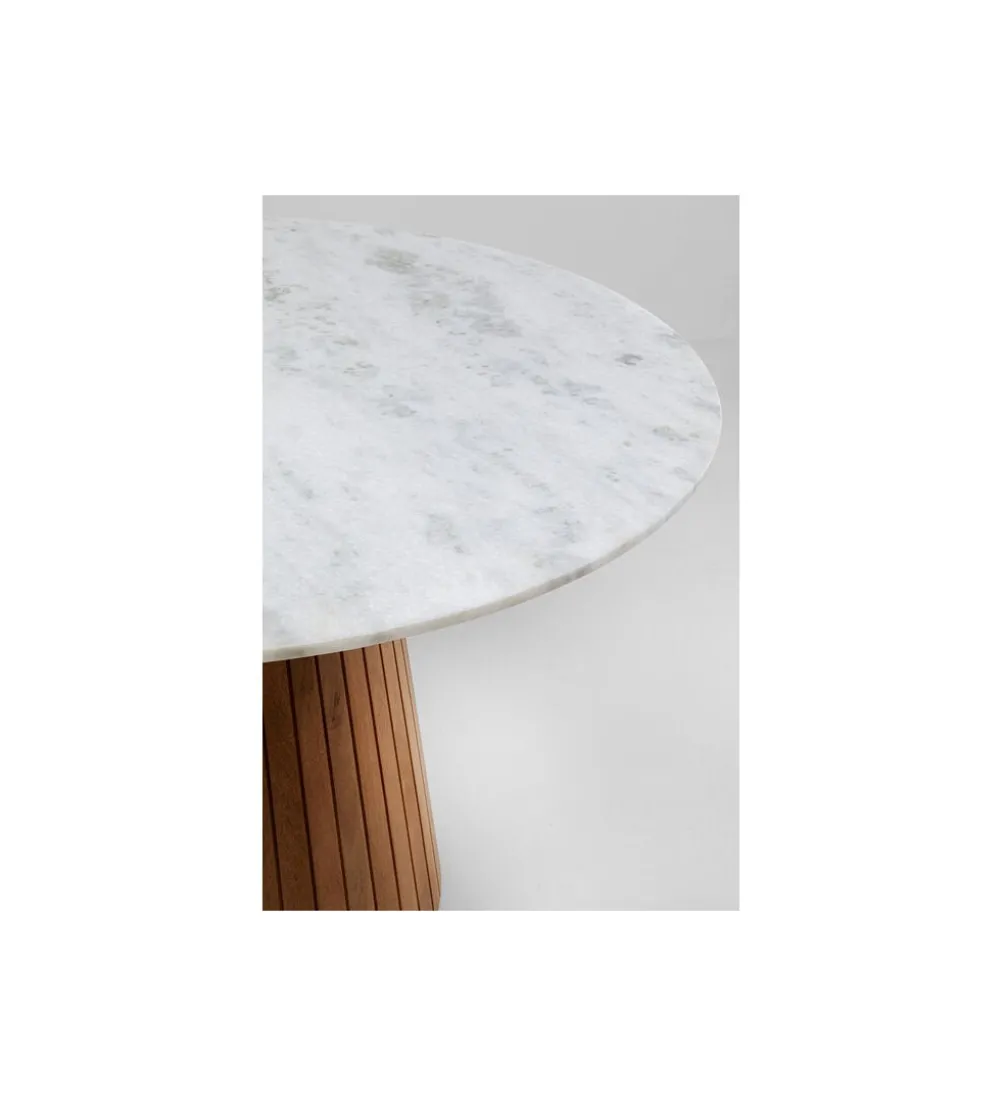 Stół GRACE 115 cm drewno mango marmur