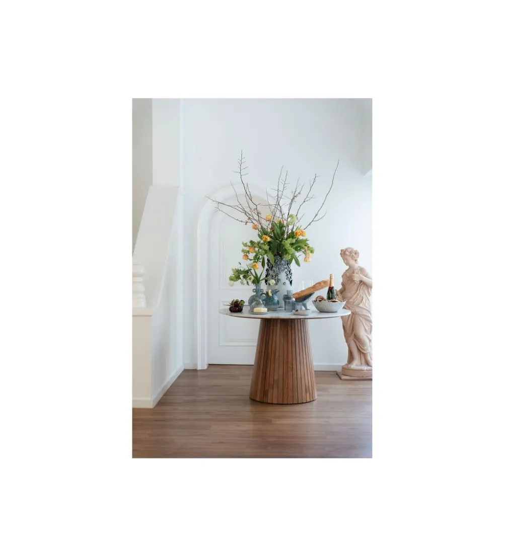 Stół GRACE 115 cm drewno mango marmur