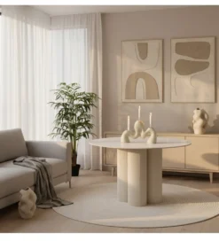 Stół HERE 120 cm ceramiczny blat biały