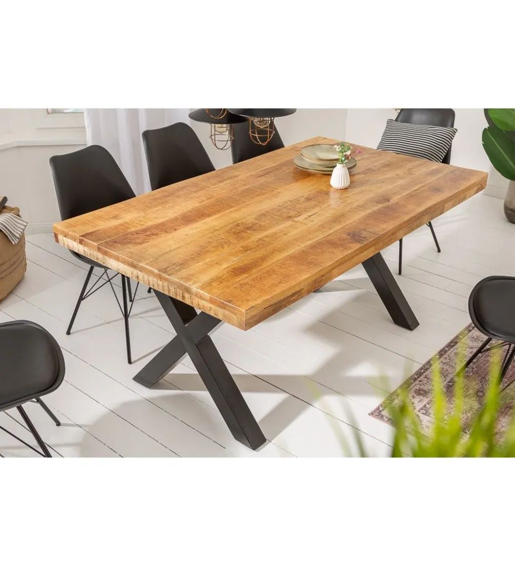 Stół Iron Craft X 160 cm drewno Mango