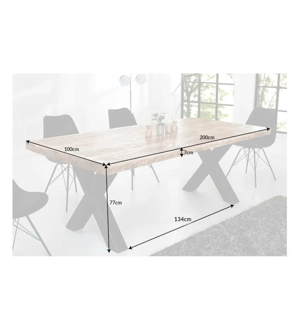 Stół Iron Craft X 200 Cm Drewno Mango