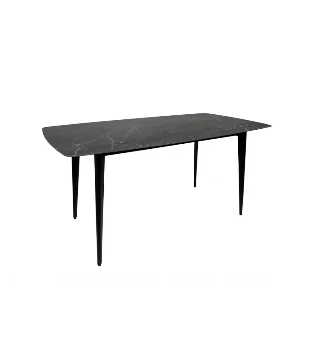 Stół MILANO 160 cm ceramiczny marmur blat antracyt