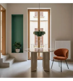 Stół MYKA 120 cm szklany taupe