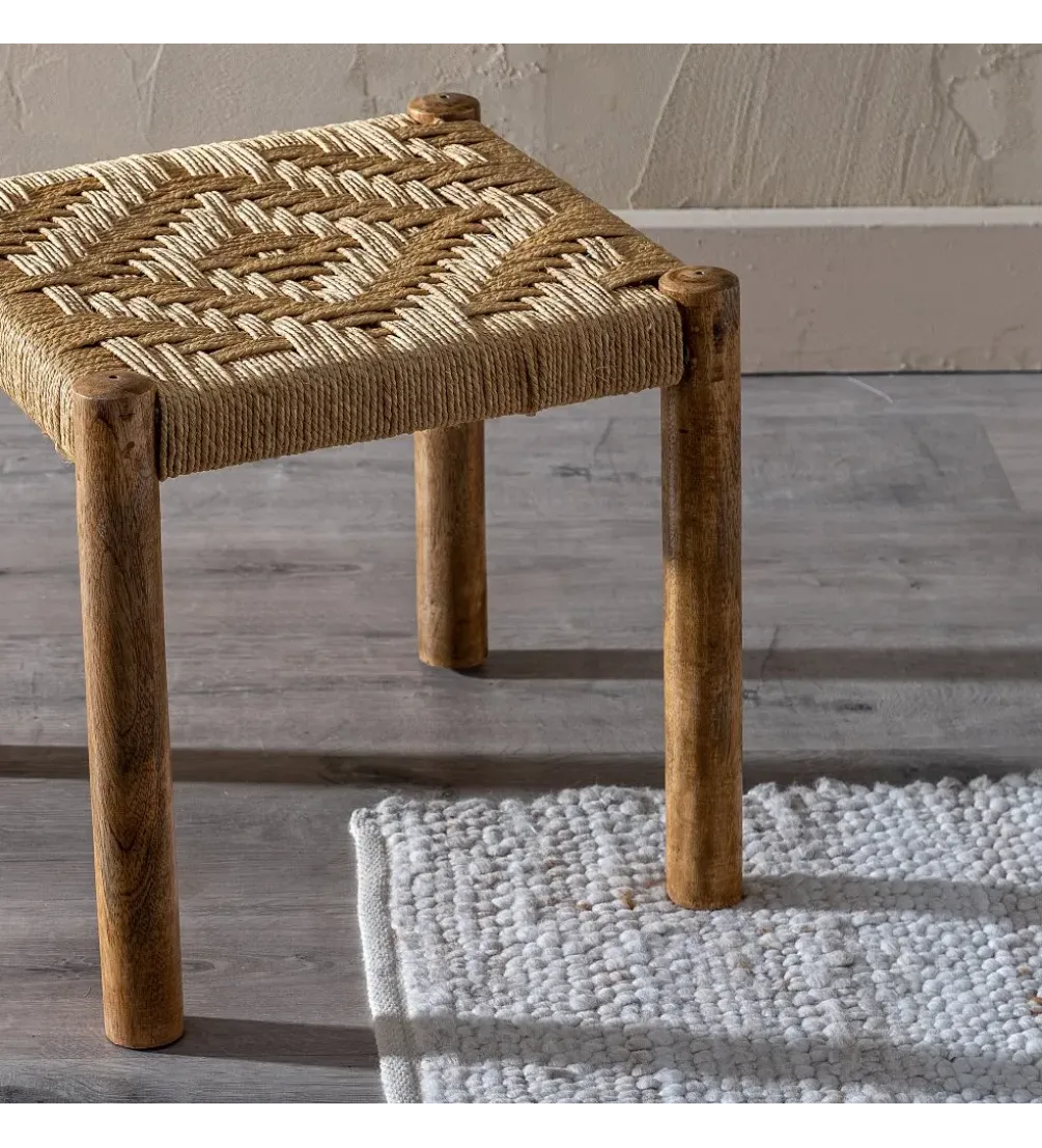 Stołek NEBERNLI 40 cm drewno mango naturalny