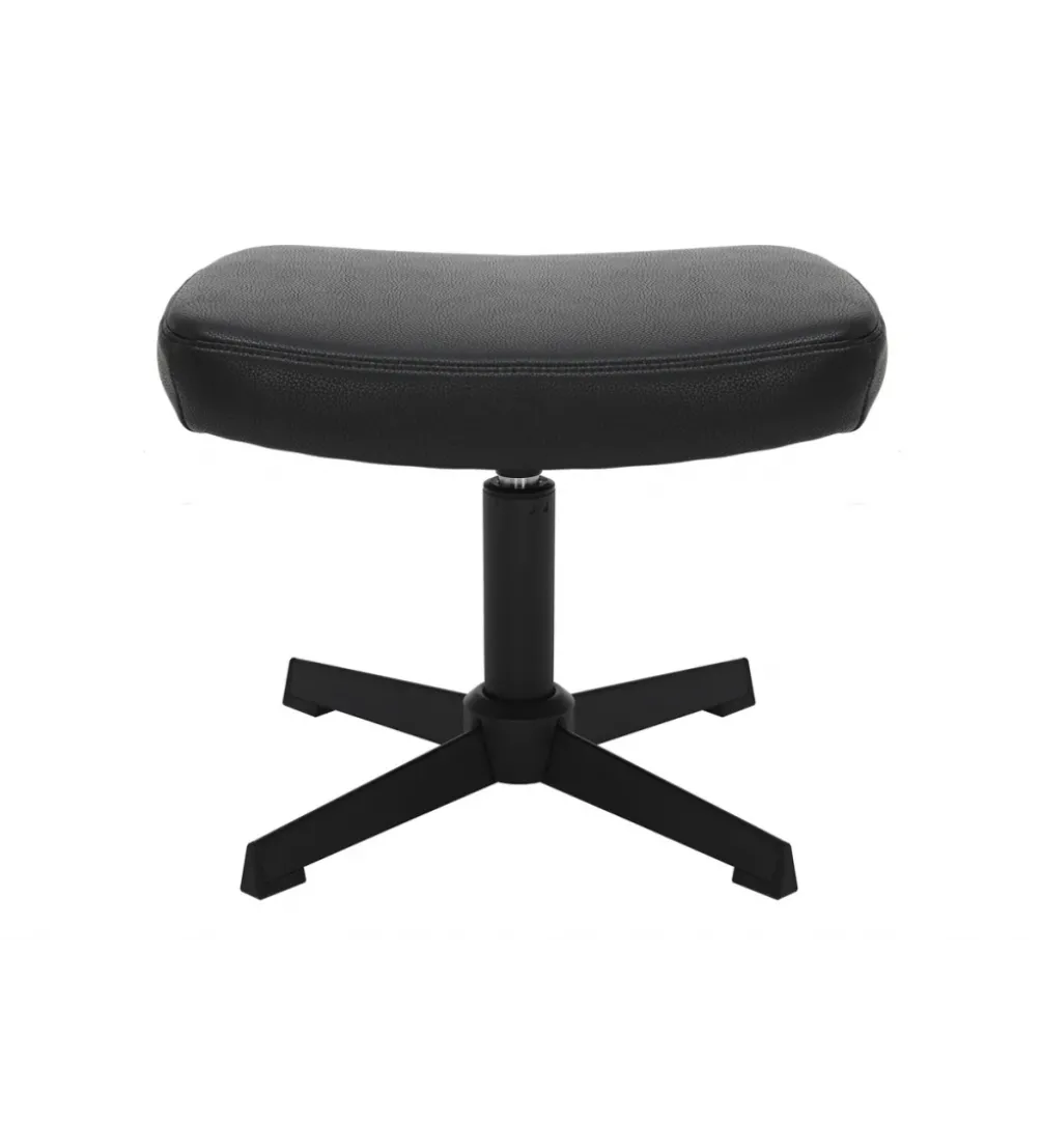 Stołek obrotowy VOGUE 45 cm skórzany czarny
