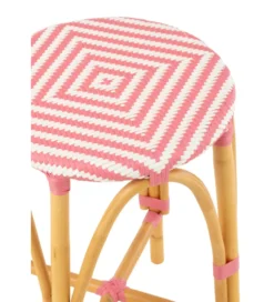 Stołek TAGOS rattan różowy