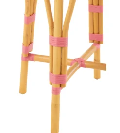 Stołek TAGOS rattan różowy