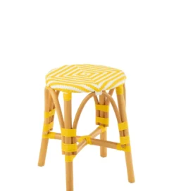 Stołek TAGOS rattan żółty