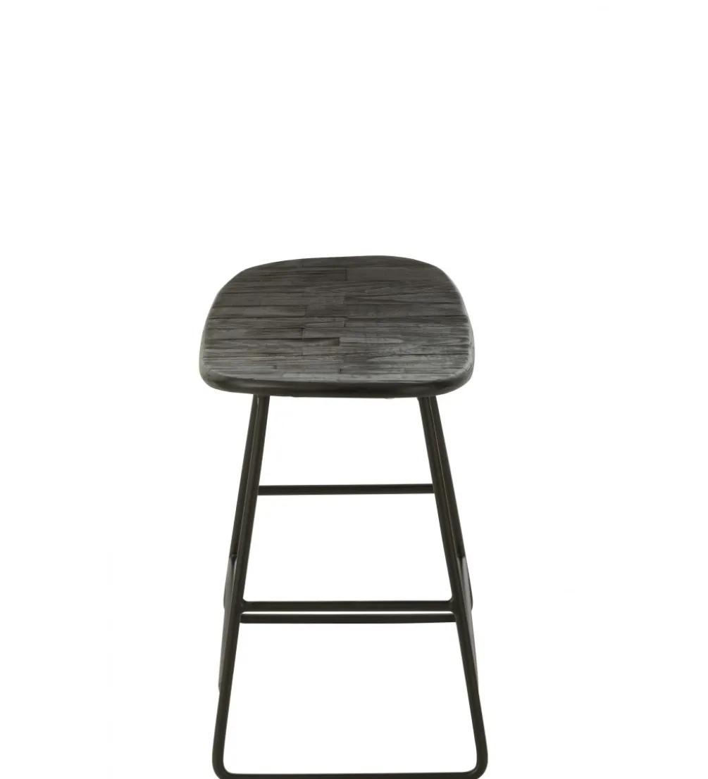 Stołek ZAMBIA drewno teak czarny