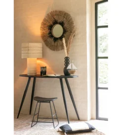 Stołek ZAMBIA drewno teak czarny