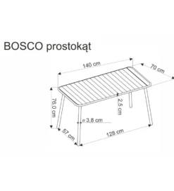 Stół ogrodowy BOSCO 140 cm biały