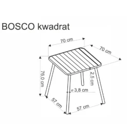 Stół ogrodowy BOSCO 70 cm biały