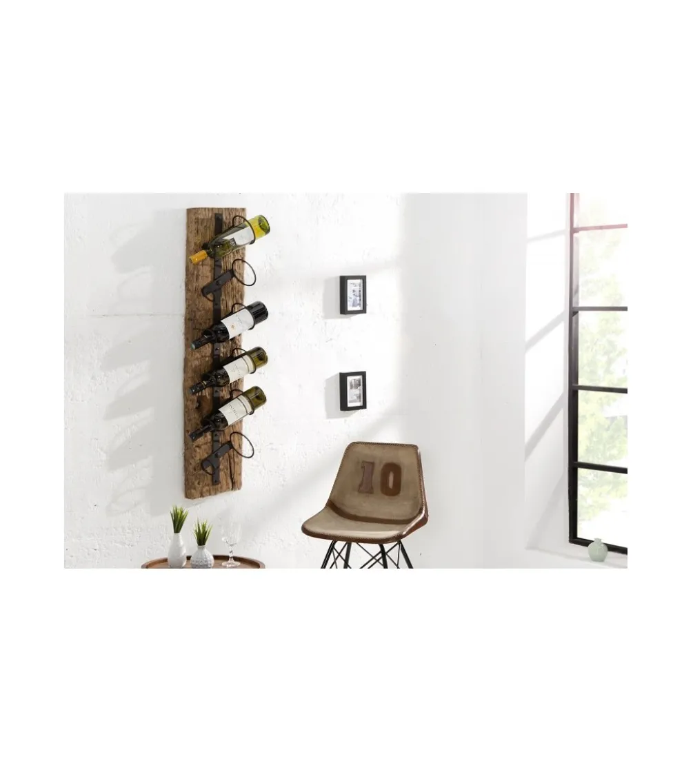 Stojak ścienny na wino Barracuda 100cm Teak