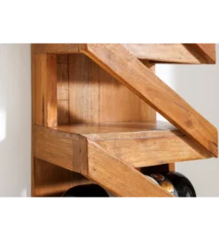 Stojak na wino MAKASSAR 80 cm na 5 butelek drewno teak