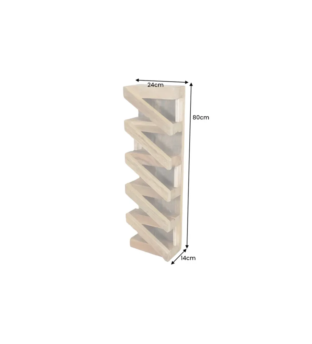 Stojak na wino MAKASSAR 80 cm na 5 butelek drewno teak