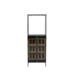 Stojak na wino PORTO BAR 60 x 170 cm czarny